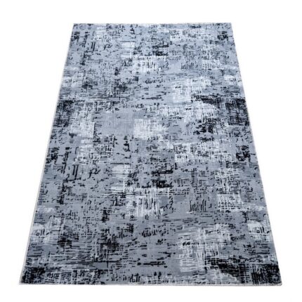 Covor Antiderapant Hilton, Gri cu Negru, Poliester, 200 x 300 cm
