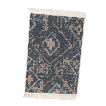 Covor turcesc cu ciucuri,80 x 150 cm, 60% Bumbac 20% Poliester 10% Viscoza, Negru/ Alb