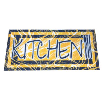 Traversa antislip hol/bucatarie 03, 50x100cm, poliester, suport cauciuc, grosime 3 mm, tip printed, gramaj 450 g, model kitchen cu linguri