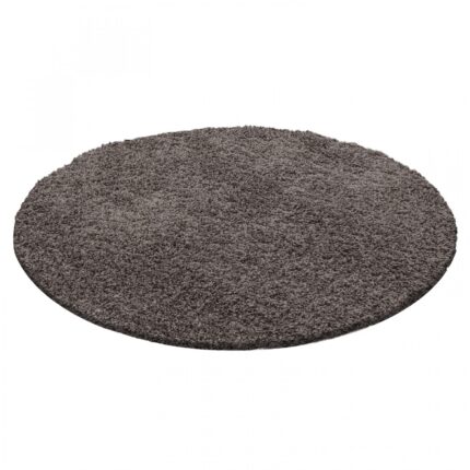 Covor rotund cu fir lung Shaggy, Ayyildiz Teppiche, 80 x 80, Gri taupe