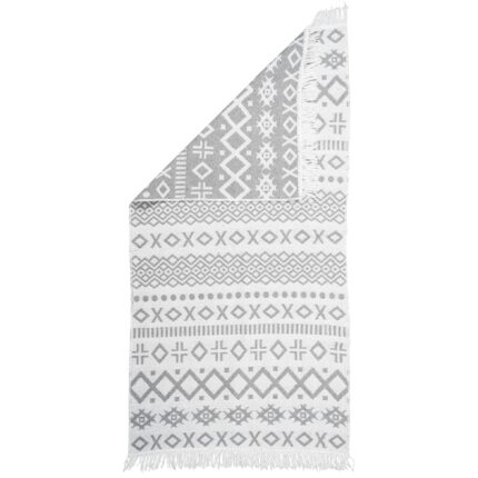 Covor, e-floor, Kilim, Dreptunghi, bumbac, 80x150 cm, Model boho, Gri