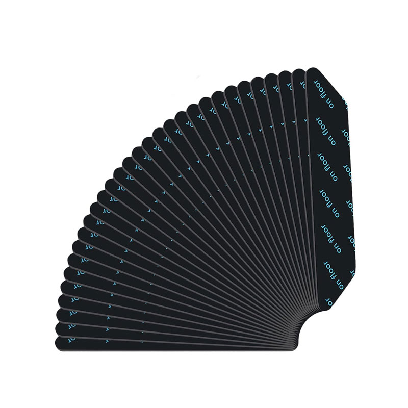 Set 30 accesorii prindere covor, JENUOS®, 25*130mm, trapezoid, Cu suport adeziv, Negru