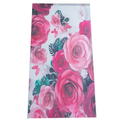 Traversa antislip hol/bucatarie 15, 50x100cm, poliester, suport cauciuc, grosime 3 mm, tip printed, gramaj 225 g, model trandafiri