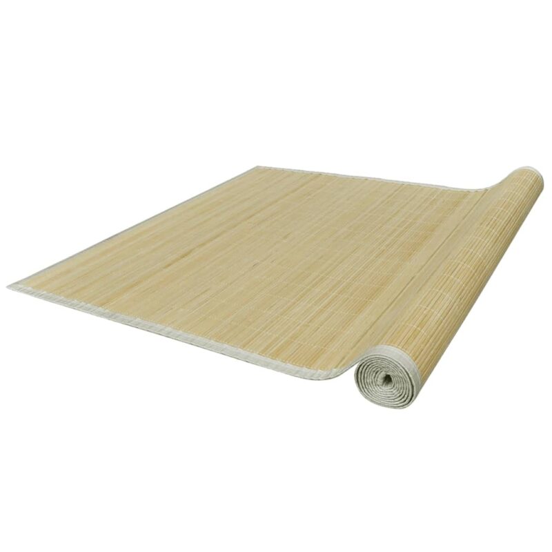 Carpeta traversa din bambus, vidaXL, strat inferior antiderapant PVC, 80 x 300 cm, Bej