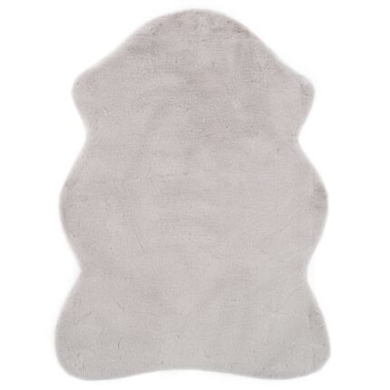 Covor blana ecologica iepure, vidaXL, Poliester, 65 x 95 cm, Gri