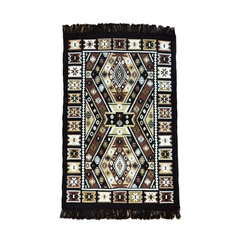 Covor Fantezie, model geometric, culoare maro si crem, 160x250 cm F018