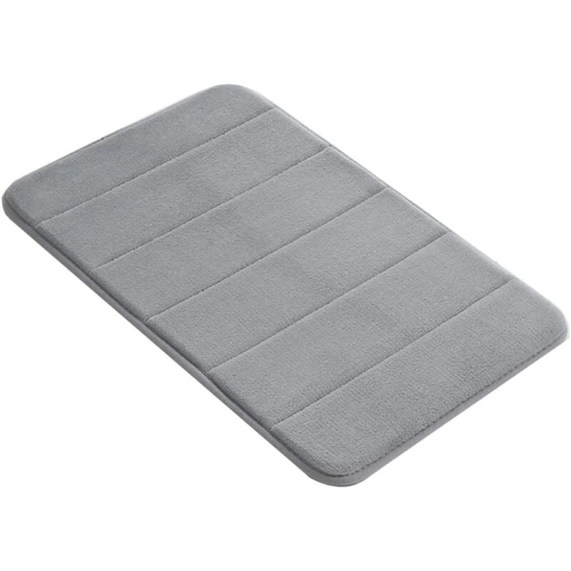 Covor baie universal, spuma cu memorie, absorbant, antiderapant, foarte moale la atingere, 80x50 cm, gri