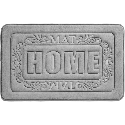 Covor baie universal, spuma cu memorie, absorbant, antiderapant, memory foam, 65x45 cm, model HOME, gri