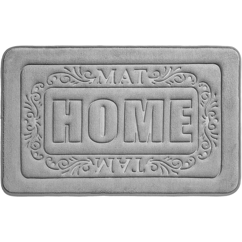Covor baie universal, spuma cu memorie, absorbant, antiderapant, memory foam, 65x45 cm, model HOME, gri