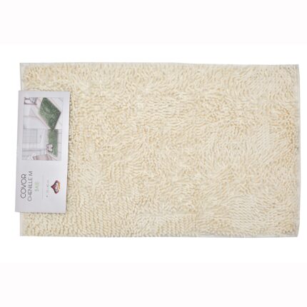 Covor baie Casa Plastor Chenille, M, 50x80x2 cm, crem
