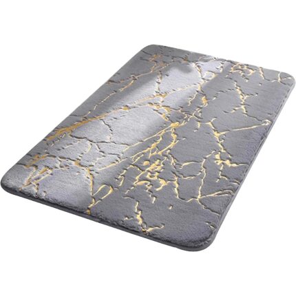 Covor baie universal, microfibra, absorbant, antiderapant, tesatura de plus, 40x60 cm, gri