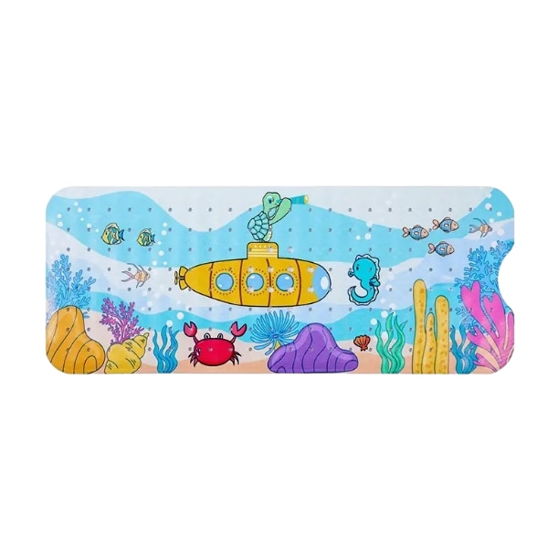 Covor antiderapant pentru cada, JENUOS®, lavabile la masina cu gauri de scurgere, cu 200 ventuze fixare, pentru batrani si copii, cauciuc, 100 x 40 x 1 cm, Albastru
