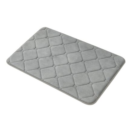 Covor baie universal, spuma cu memorie, absorbant, antiderapant, memory foam, 59x40 cm, gri/romburi