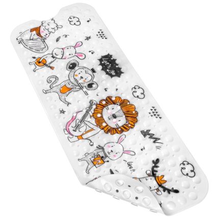 Covoras pentru cada, anti-alunecare, FizioTab®, 100x40 cm, Orchestra vesela cu animale