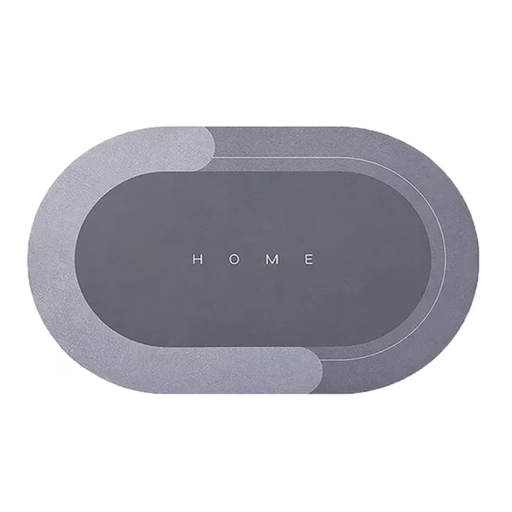 Covor de Baie Antiderapant Oval, 57.5 x 40 cm home Gri