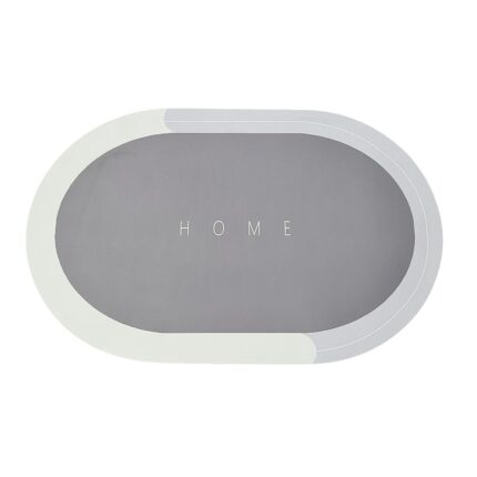 Covor de Baie Antiderapant SIKS, Model „Home”, Oval, 57.5 x 40 cm, Gri Deschis