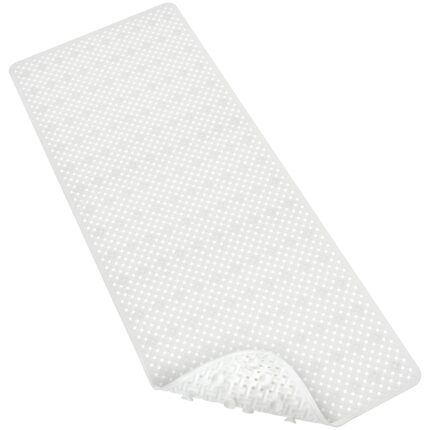 Covoras pentru cada, anti-alunecare, FizioTab®, 100x40 cm, tip impletitura, Alb