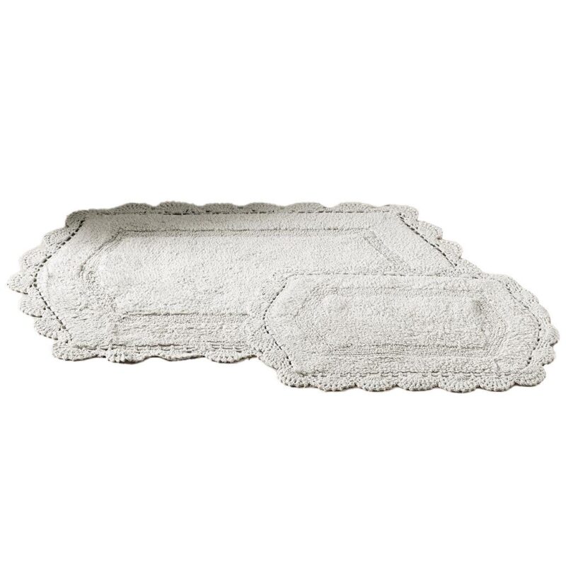 Set covorase de baie, English Home, Miami, bumbac, 90x60 + 60x40 cm, gri