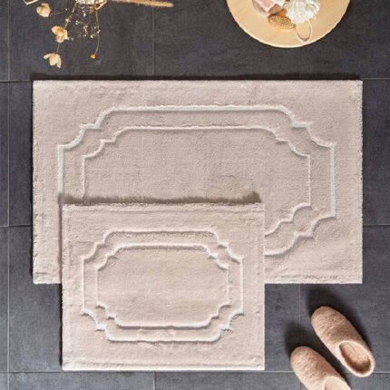 Set 2 Covorase de Baie, TAC, Balm Bej, 50x60 cm si 60x100, Bumbac