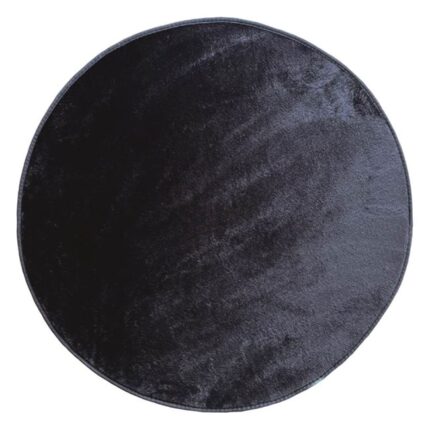 Covoras Rotund Catifelat Negru 70cm