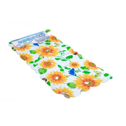 Covor pentru baie pvc cu flori, 68x35 cm multicolor