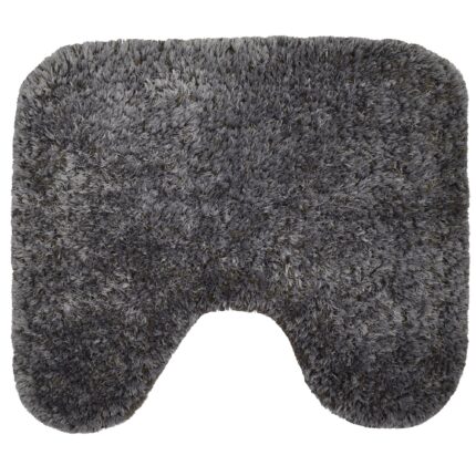 Covor baie wc pufos, gri deschis, din bumbac, 50 x 40 cm, dreptunghiular