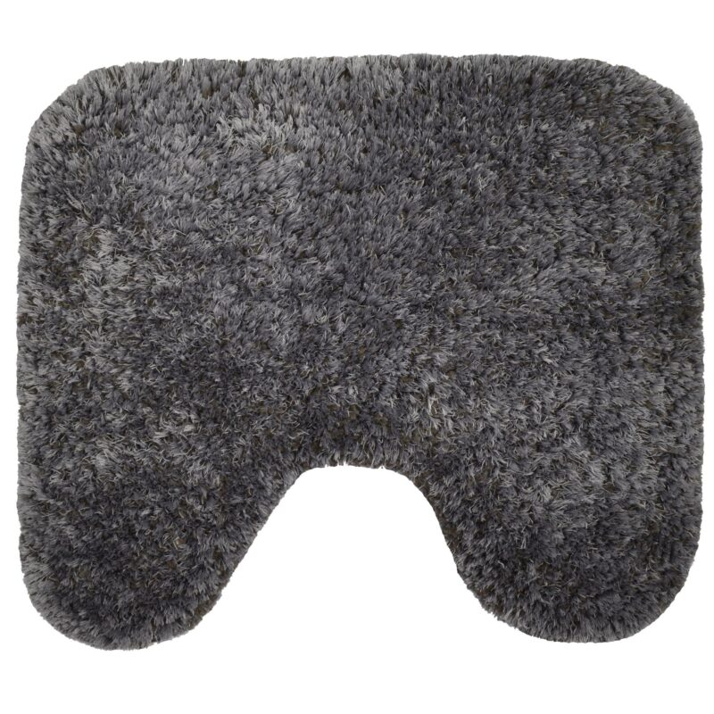 Covor baie wc pufos, gri deschis, din bumbac, 50 x 40 cm, dreptunghiular
