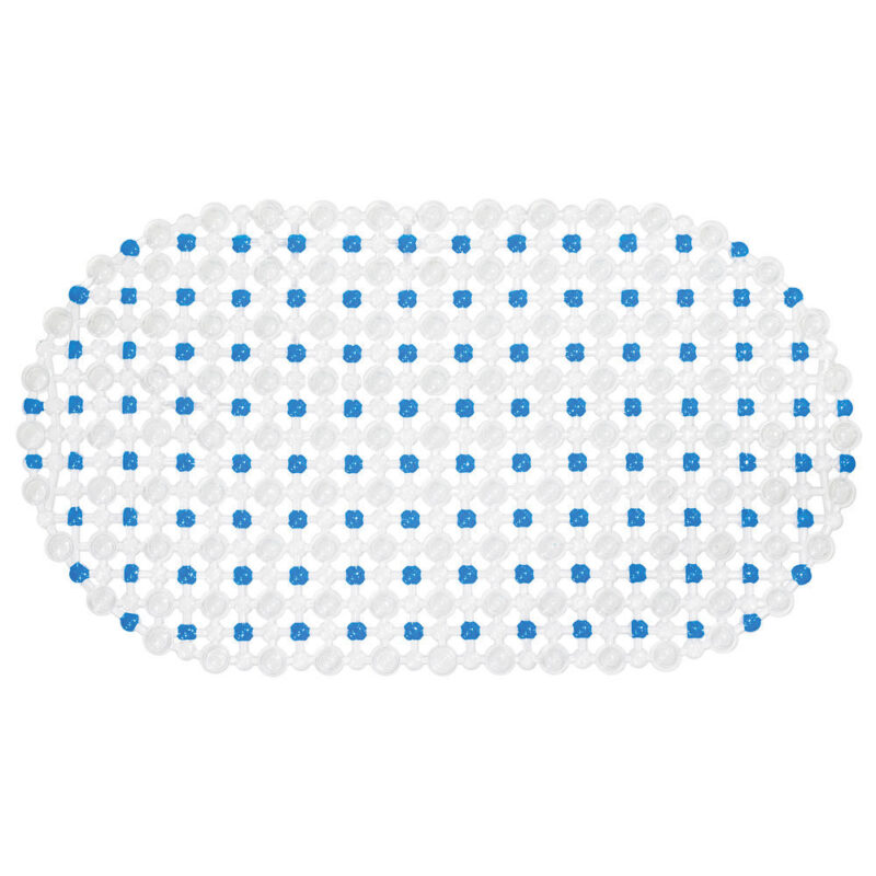 Covor baie antiderapant, din PVC, albastru