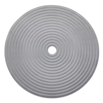 Covoras pentru cabina de dus cu ventuze, din cauciuc natural, rotund, 46cm, gri