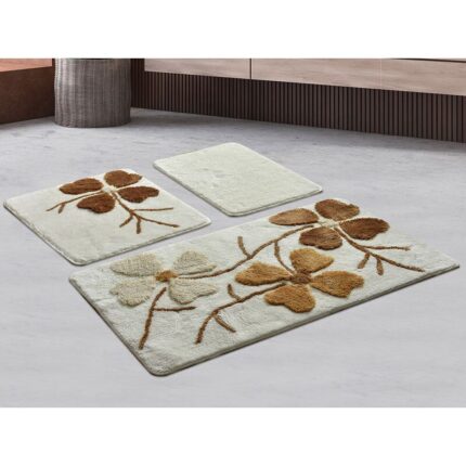 Set 3 Covorase de Baie, Chilai Home, Kirk, Bej, Acryl