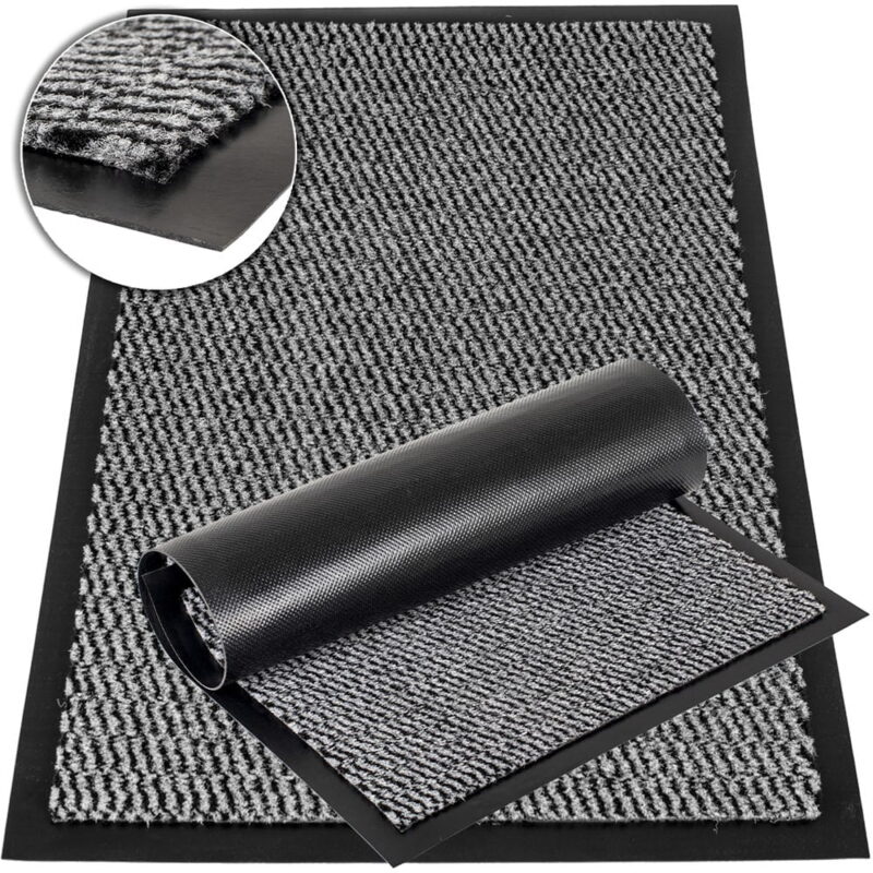 Covoras intrare absorbant antimurdarie Deco4Home Milan, antiderapant, 40x60 cm, Gri