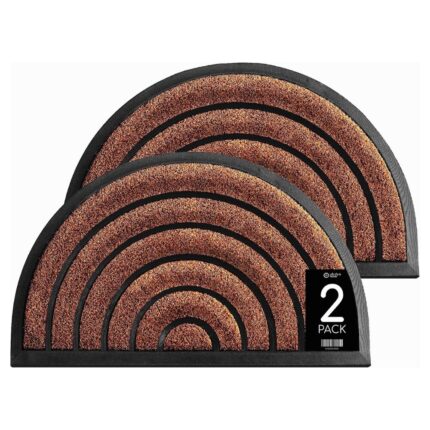 Pachet X 2 Covoras intrare modern, cauciuc si polietilena, foarte rezistent, DM 09, 75x45 cm, semicerc