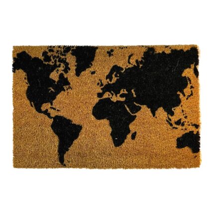 Covoras intrare, fibra cocos si cauciuc, WORLD MAP, DM126 - 60x40 cm