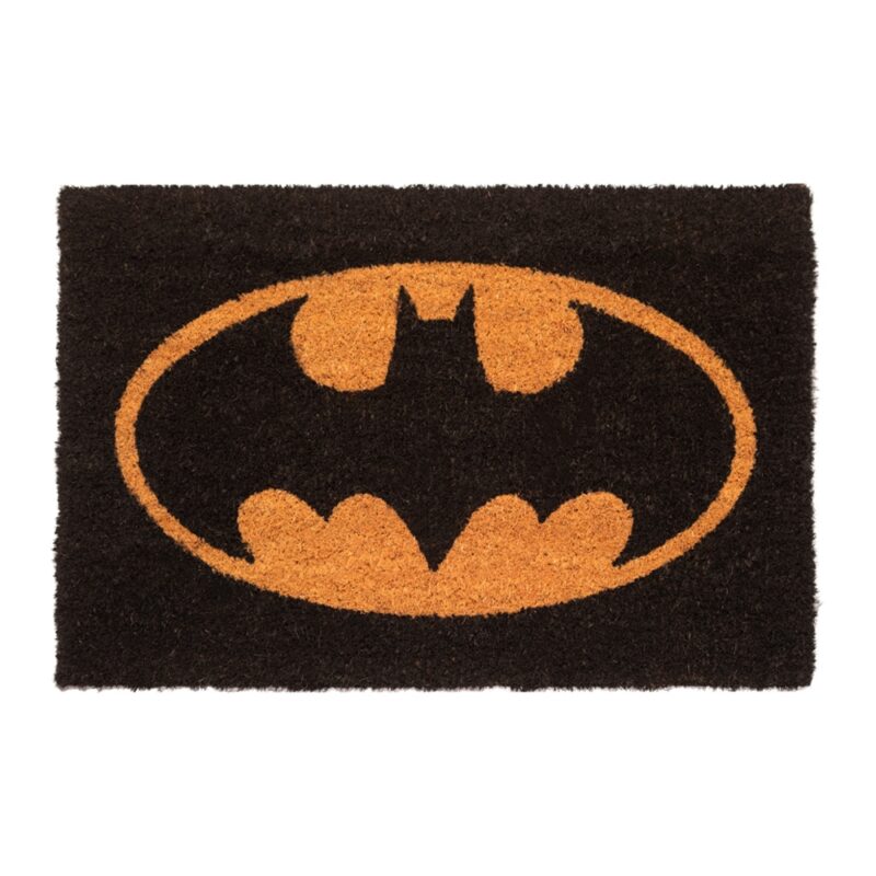 Covoras intrare Batman Logo, din fibre de cocos, baza antiderapanta, 60x40