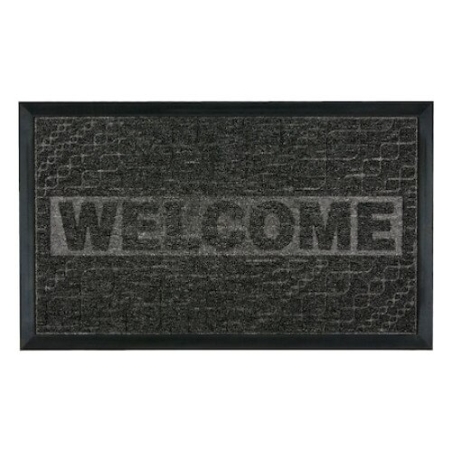 Covoras pentru usa, pres exterior si interior din cauciuc, material rezistent negru, mesaj de intare,75-45 cm, casa