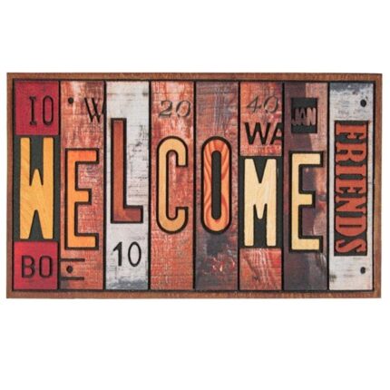 Covor intrare cu model, WELCOME, Multicolor, 75 x 45 cm, ConceptSeller