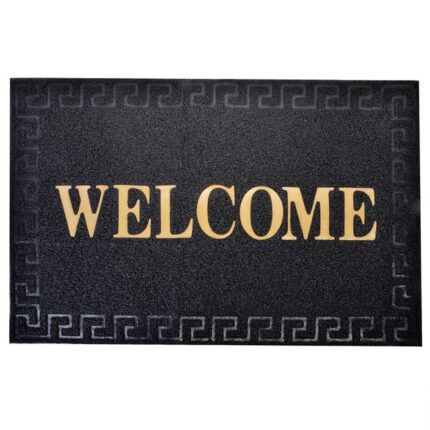 Covoras pentru usa interior sau exterior, 90 x 60 x 1 cm, Negru/Maro