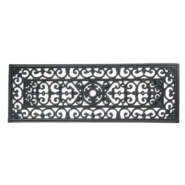 Covor intrare sau pentru trepte VENITIVO®, antiderapant, dreptunghiular, model ancore, material cauciuc, Lungime x Latime x grosime 75 x 25 x 1 cm, negru
