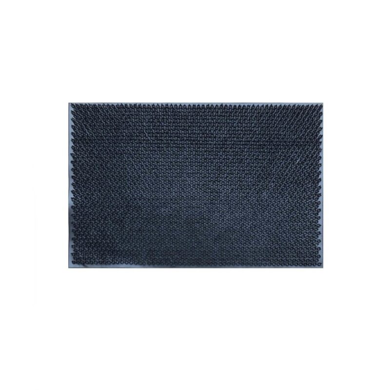 Covoras pentru usa, negru, model cu flori, 60x40cm