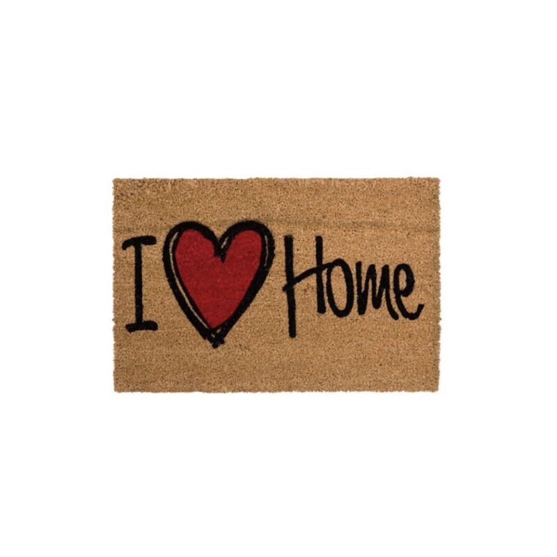 Covoras pentru usa, maro, cu mesaj, 60x40cm