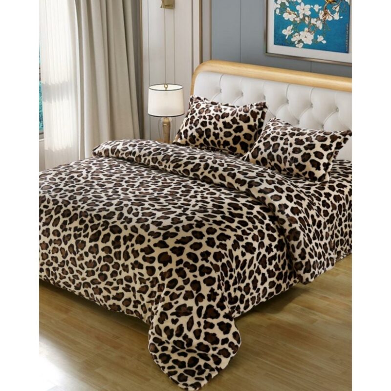 Set Lenjerie Pufoasa Cocolino, Pat 2 Persoane, 4 Piese, Leopard Mark