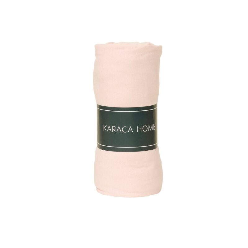Cearceaf de pat cu elastic, Karaca Home, 100x200+30, 100% bumbac, Roz