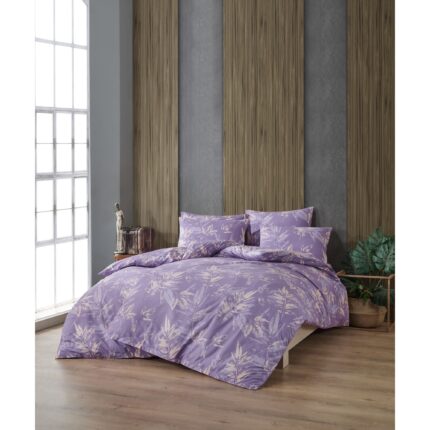 Lenjerie de pat dublu, Story Home, bumbac ranforce 144TC, pentru 2 persoane, Sofia Purple