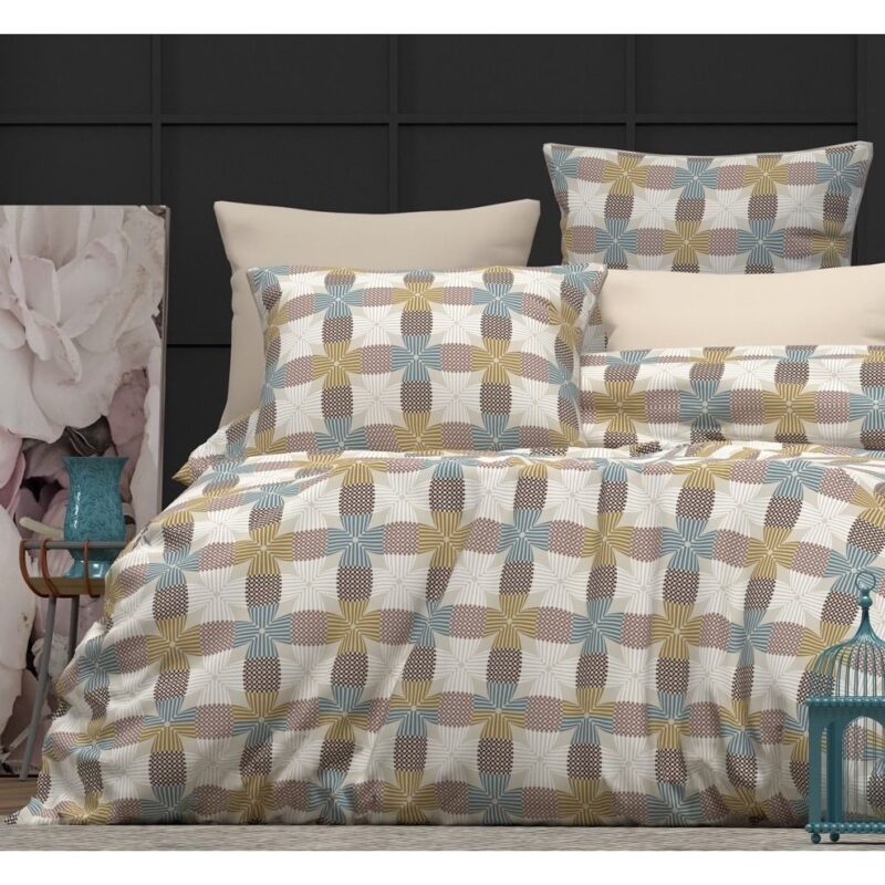 Set lenjerii de pat Mayhome Geometric, bumbac/poliester, multicolor, 50x70cm
