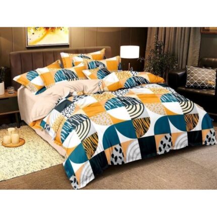 Lenjerie de pat dublu finet, 6 piese, 220x240 cm, Ralex Pucioasa, M299, Multicolor