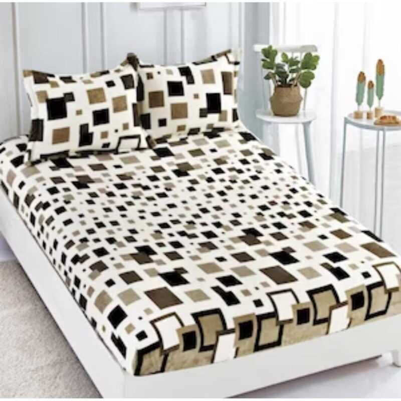 Husa Cocolino Premium cu Elastic, 3 Piese, pentru Pat Dublu, 180 x 200 cm, 2 Fete de Perna, Bej