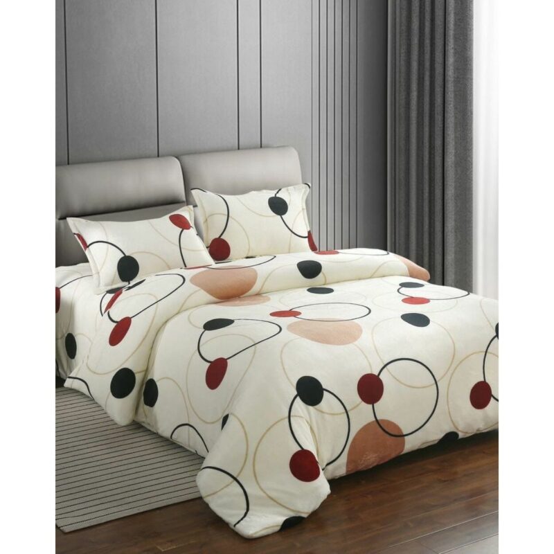 Set Lenjerie Pufoasa Cocolino, Pat 2 Persoane, 4 Piese, Circles