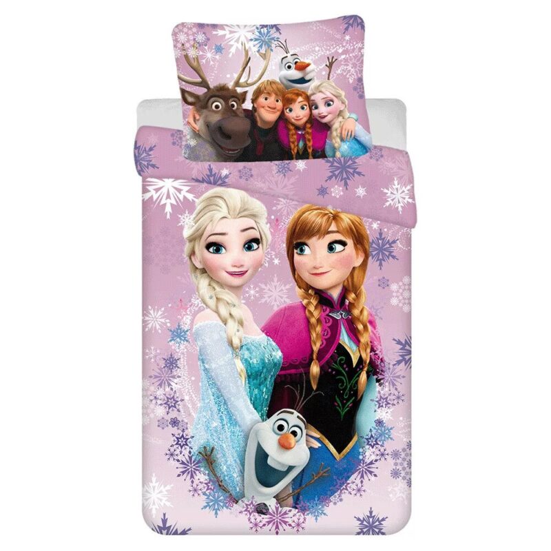 Cuvertura pat Disney Frozen roz/violet 140x200 cm 70x90 cm