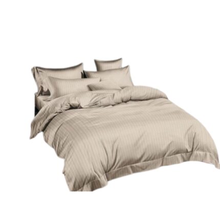 Lenjerie de pat, 6 piese, 2 persoane, 230X250cm, Finet, Uni, Crem