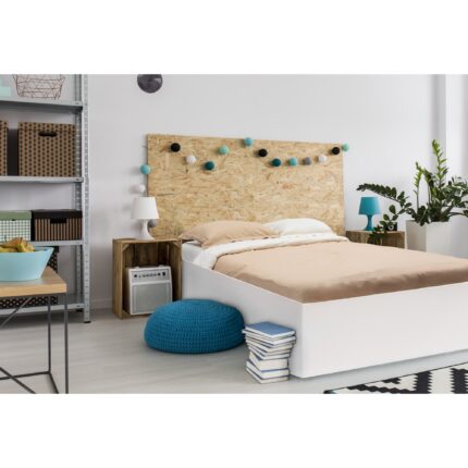 Lenjerie de pat pentru 2 persoane Square Nature, bumbac organic 200TC, crem/bej